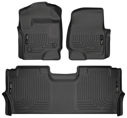 Husky Liners WEATHERBEATER FLOOR LINERS 94061 / 2017-2024 Ford F-250, F-350, F-450 Super Duty  Crew Cab