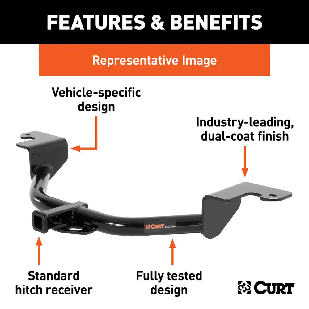 CLASS 2 HITCH, 1-1/4", SELECT PONTIAC VIBE, 2003-2013 TOYOTA MATRIX (EXPOSED MAIN BODY) CURT #12221