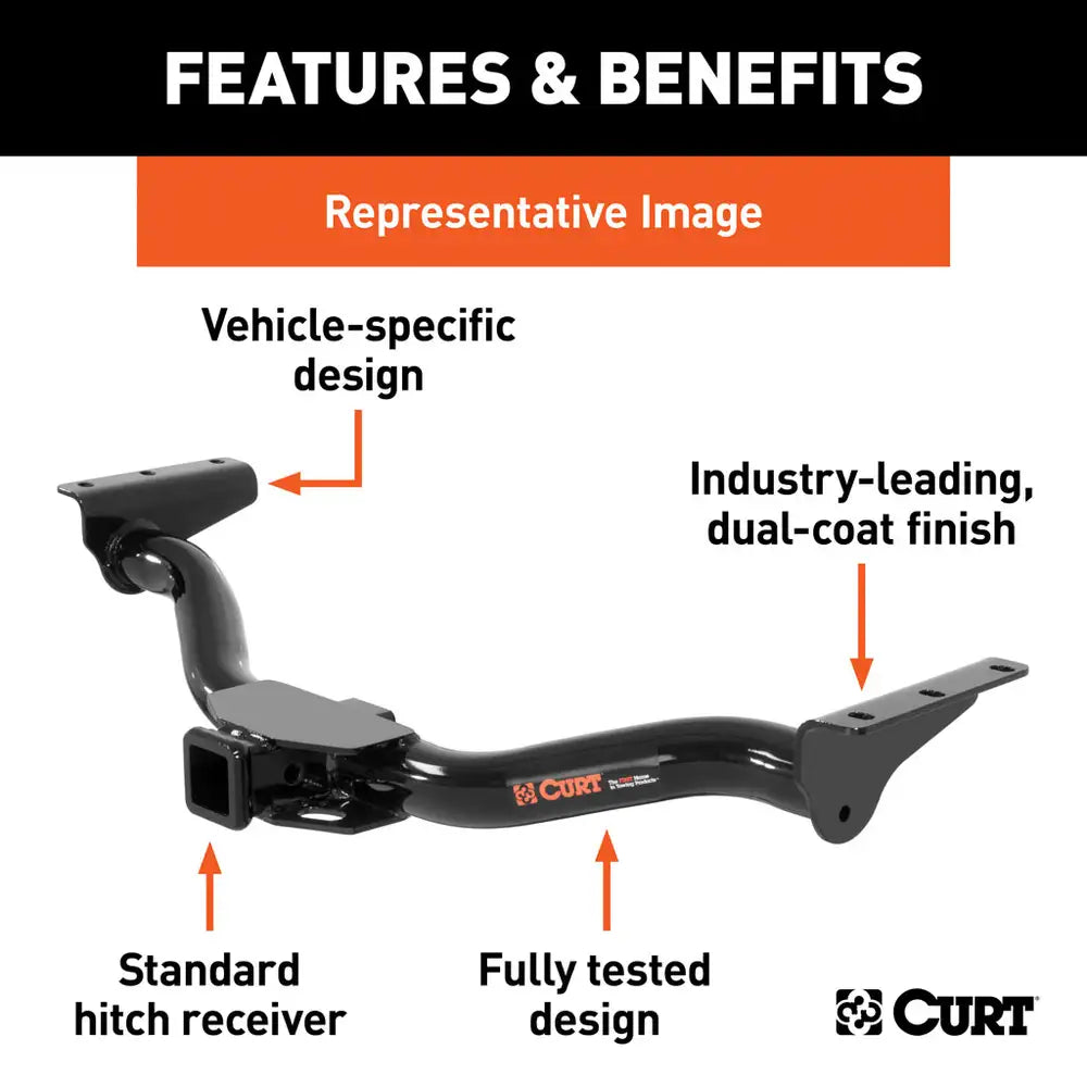 CLASS 3 HITCH, 2" RECEIVER, SELECT 2014-2019 SUBARU OUTBACK (EXPOSED MAIN BODY, DRILLING) CURT #13206