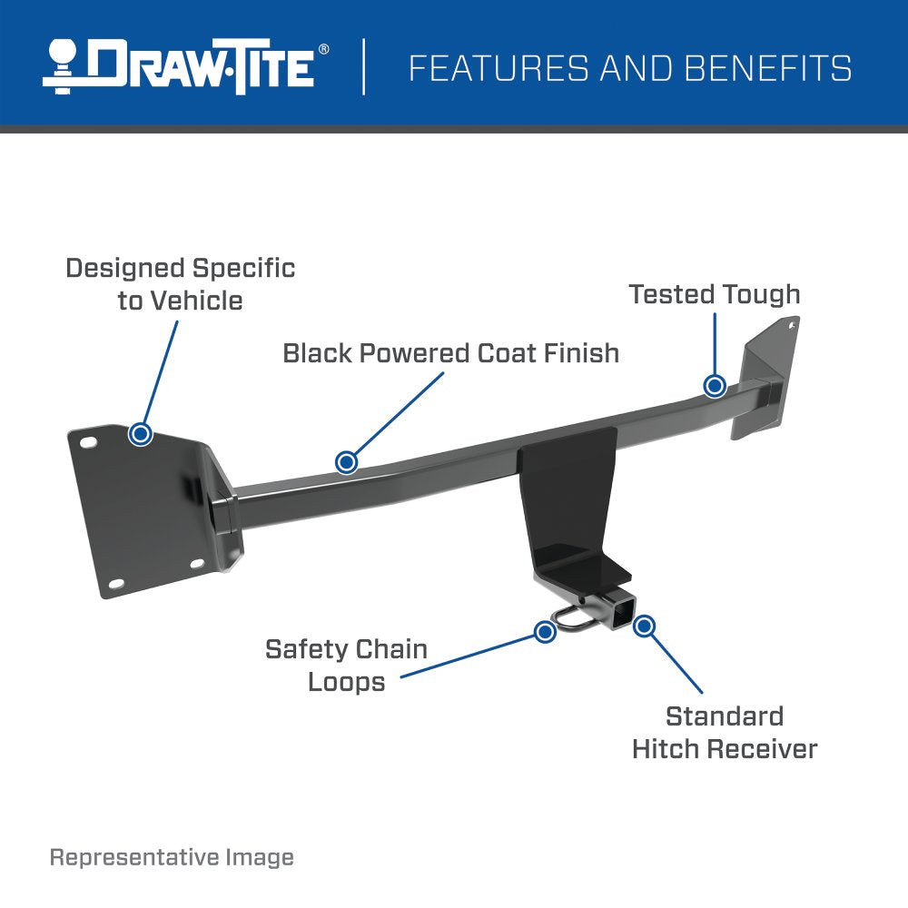 Draw Tite 24938 / Class 1 Trailer Hitch, 1-1/4 Inch Square Receiver, Black, Compatible with Chevrolet Camaro