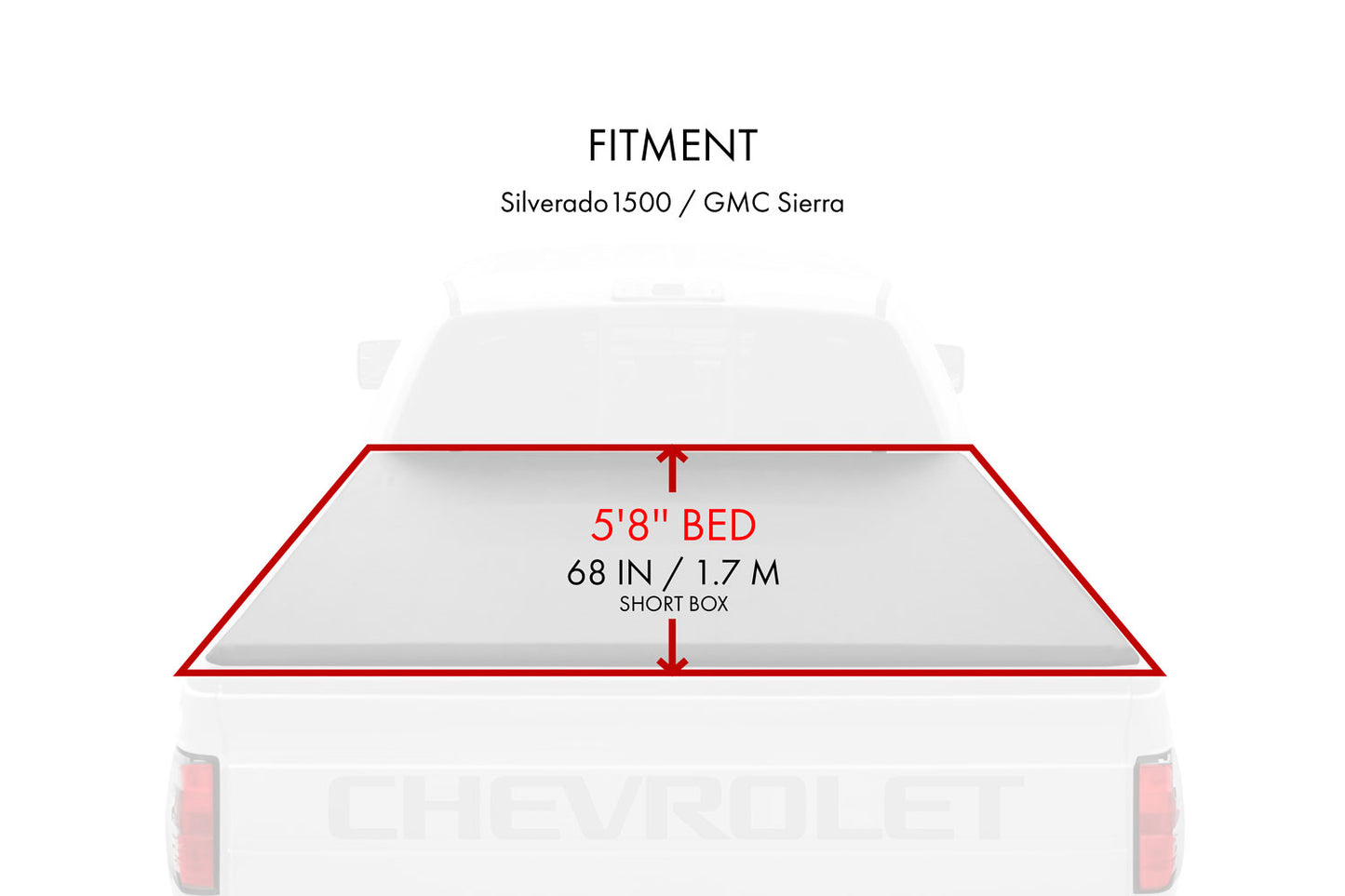 Partscore Premium Soft TRI-FOLD TONNEAU COVER Chevy/GMC Silverado 1500 2007-2023